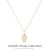 Authentic 925 Sterling Silver White Zircon Palm Pendant Necklaces For Women Chain Link Necklaces Charms Jewelry Collars
