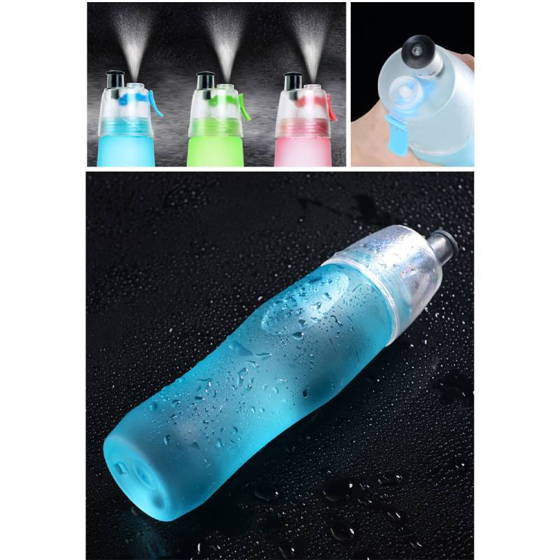 Portable Matte Spray Cooling Water Bottle With Leakproof Seal For Fitness And Sports Enthusiasts