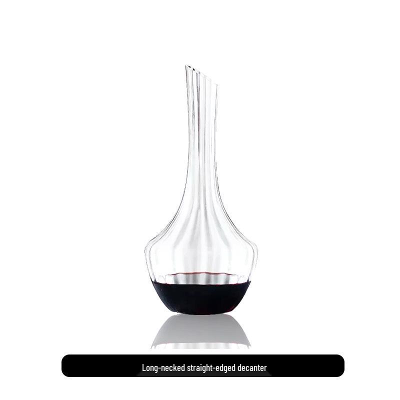 European Crystal Waterfall Wine Decanter: High-End Rapid Pour Straight-Edge Design