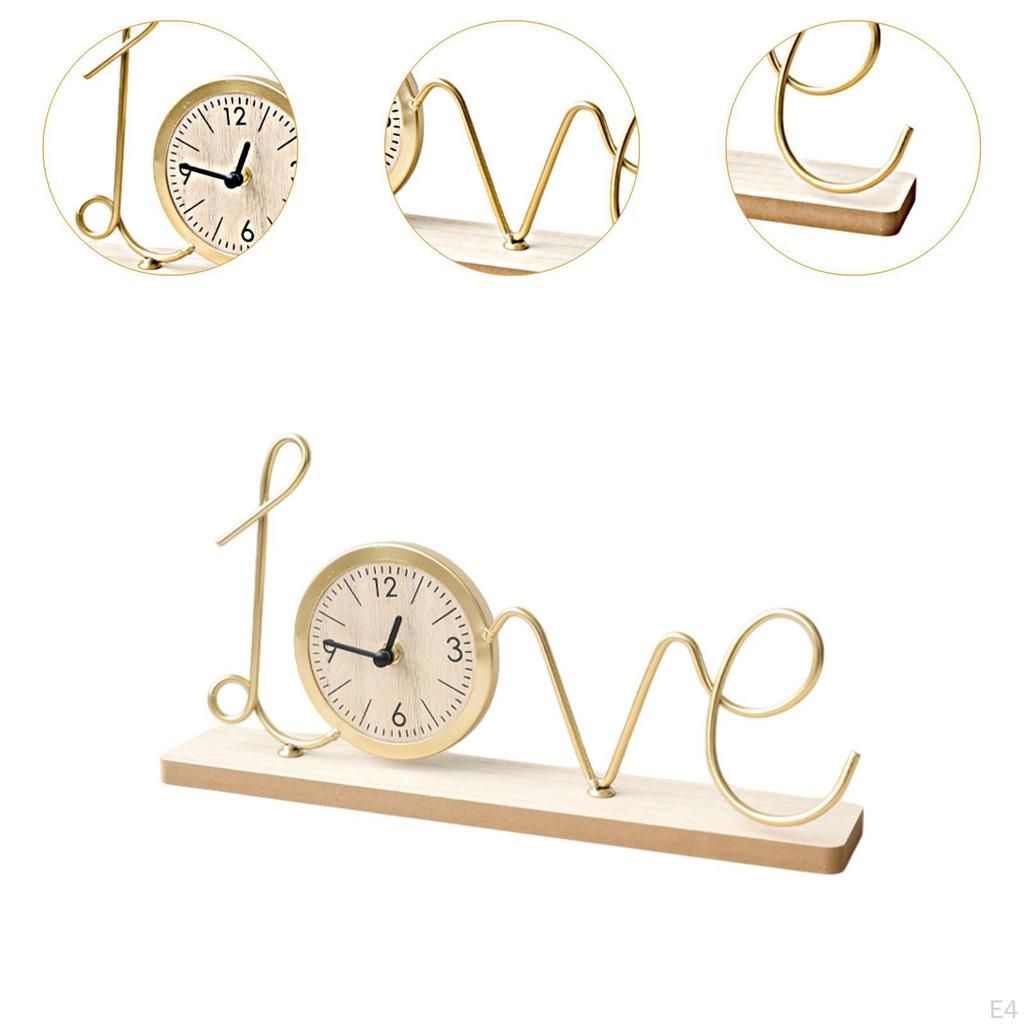 Artistic Clock Sculpture Table Timepiece Free Standing 32.2x6x17.5cm for Living Room