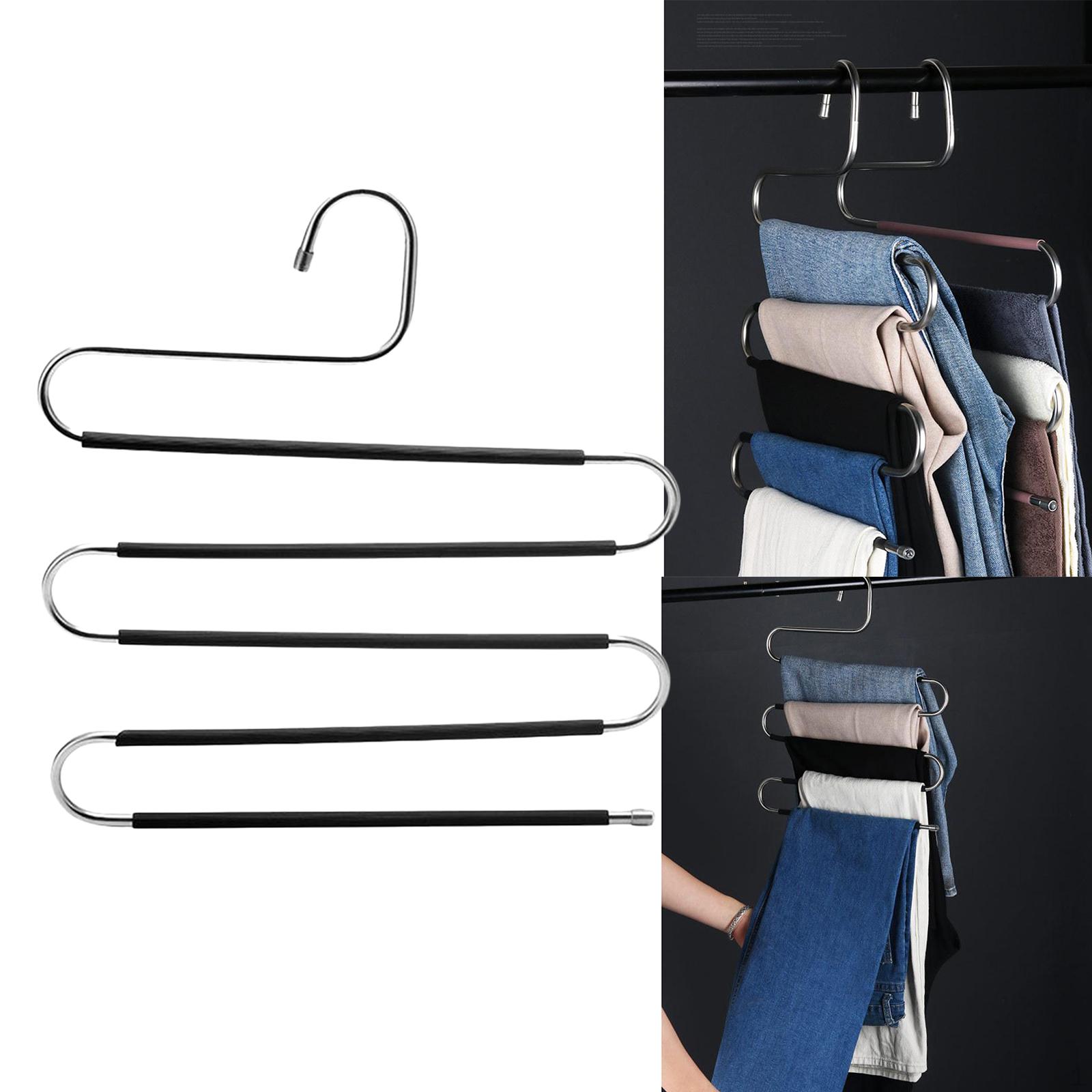Металлическая вешалка для брюк стойка для брюк полотенец в шкаф чёрный 698₽