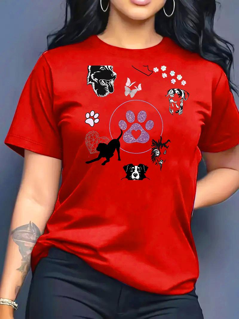 

Summer New Womens Round Neck Fashion Casual Loose Animal Print TShirt Short Sleeve Top S