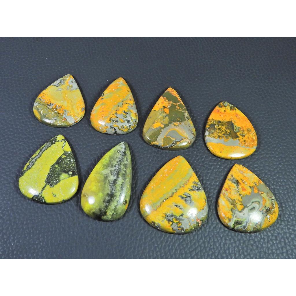 280Cts. Natural Bumble Bee Jasper Pear Cabochon Loose Gemstone 08Pcs Lot C-2261