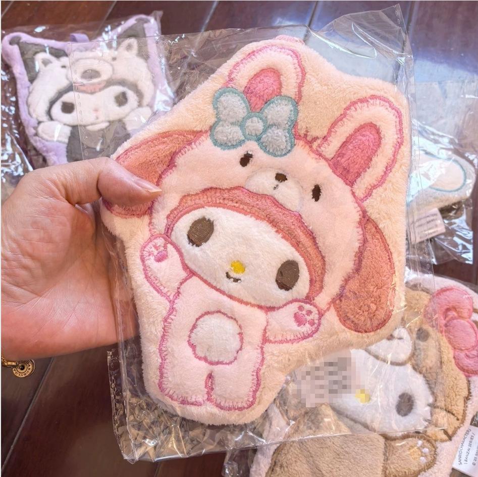 

Hanging Hand Towel Cute Kt My Melody Kuromi Absorbent Lint Free Plush Plush Towel For Bathroom Kitchen Kids Animation