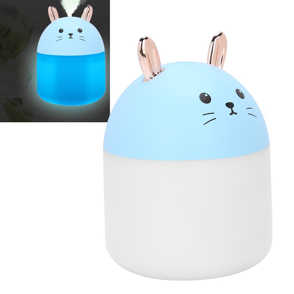Cartoon Cat Modeling Humidifier Aromatherapy Diffuser with Colorful Light for Home Office Blue