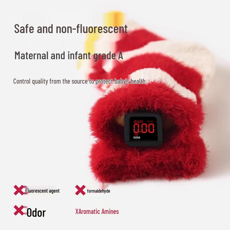 Infant Red Socks for Baby's First Chinese New Year - Autumn/Winter New Arrivals for Newborn's First Birthday or 100 Days
