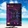 Neon Cyber Game-Muster Strandtuch Gemustert Sonnenschutz Und Winddicht Geeignet Für Schwimmbad Camping Reise Decke