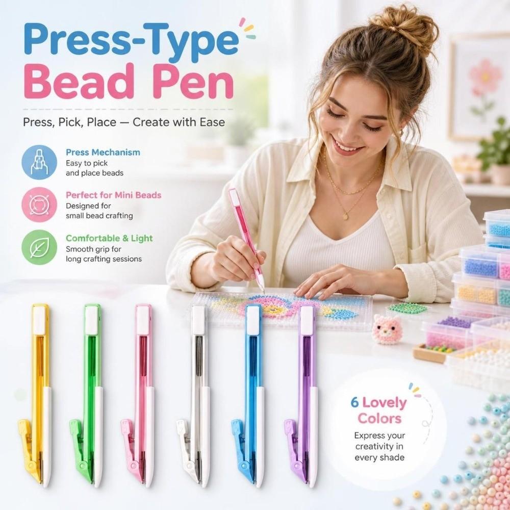 2in1 Storable Bead Pen Efficient Automatic Bead Dispenser Press-Type Fuse Bead Pen  Beading Project