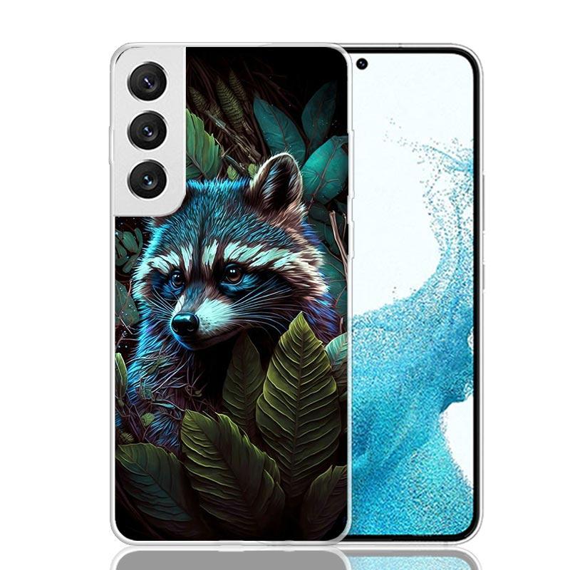 Waschbär Niedliches Tier Handyhülle Für Samsung Galaxy S26 Ultra S23 S24 S25 Edge S20 FE S21 S22 Plus Weiche Druck Hülle Abdeckung Fundas G