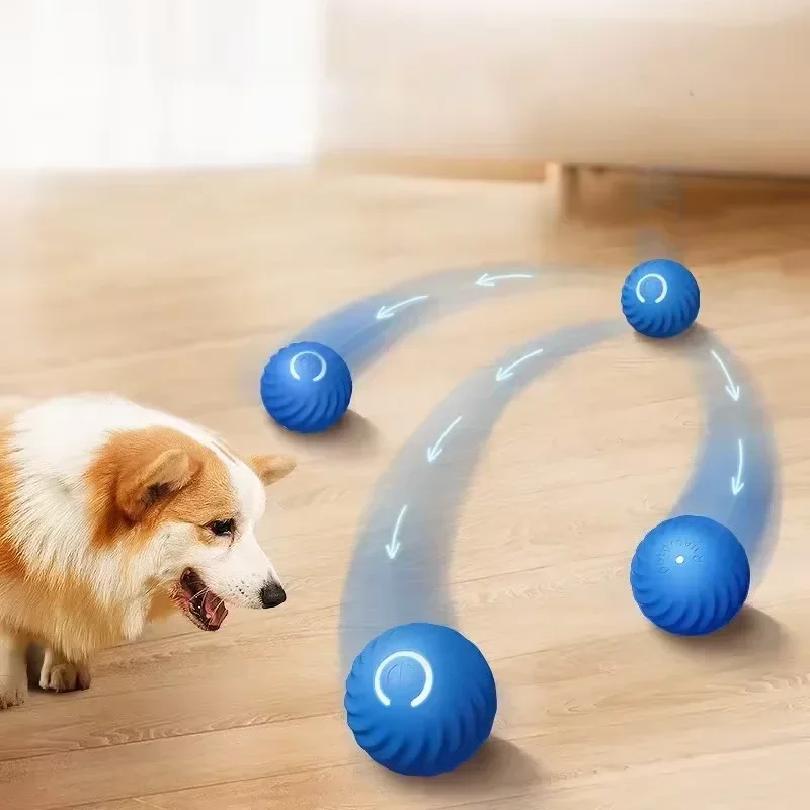 1PCS Dog Toys Intelligent Gravity Jump Ball Rechargeable Bite-Resistant Rolling Ball Cat And Dog Chase Interactive Pet Toys