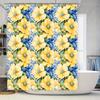 Floral Pattern Shower Curtain Bright Blue Yellow Floral Print for Bathroom Decor Machine Washable Water Repellent Fabric