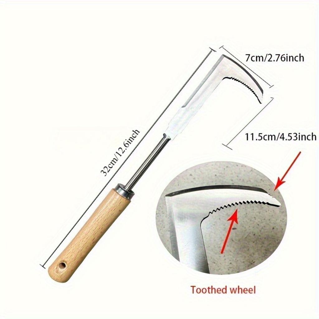 Stainless Steel Gap Weeding Tool L-Shaped Multi-Purpose Garden Hand Tool 13.5Inch For Clearing Weeds On Yard Patio Driveway