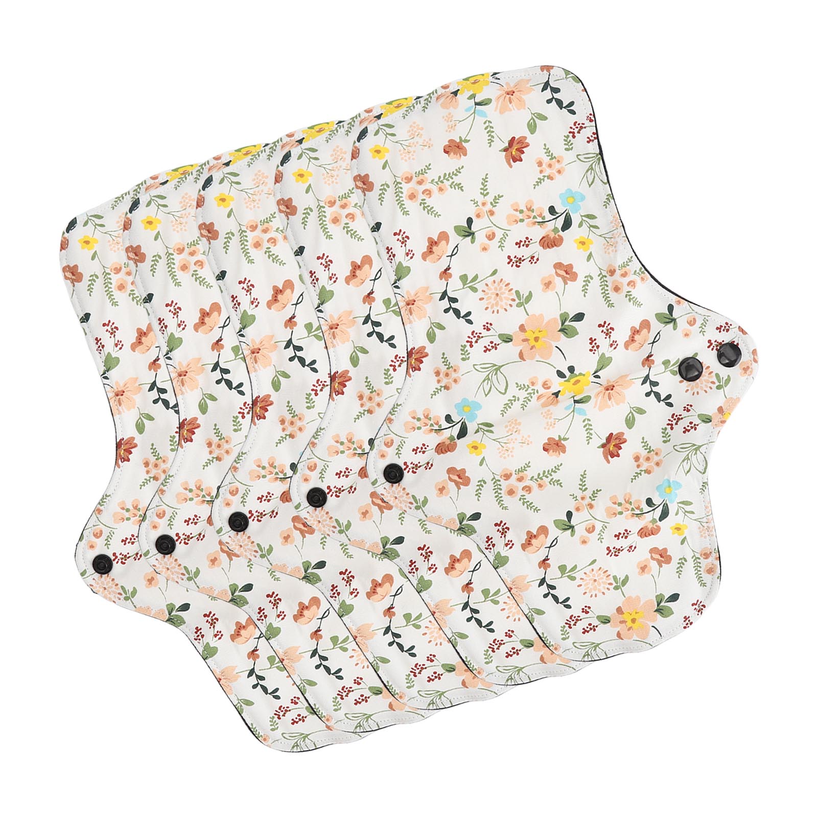 

5 шт. Стираемые Дышащие Менструальные Прокладки с Цветочным Узором Супер Впитывающие Многоразовые Хлопковые Гигиенические Прокладки Ежедневные Прокладки L