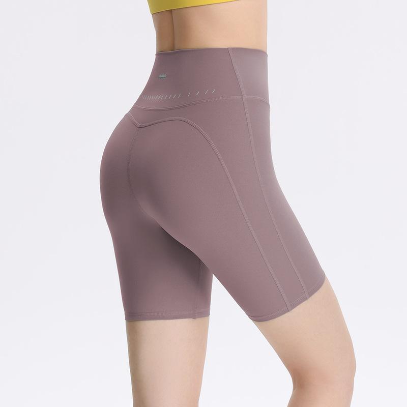 

Sports shorts New nude yoga shorts High waist hip lift belt Pocket fitness cycling pants Belly seamless body sculpting pants XL