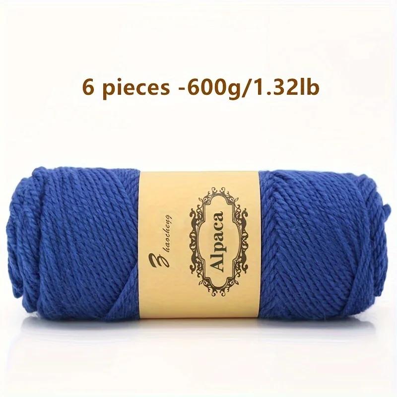 6 Pcs Premium Soft & Durable Alpaca Blend Yarn Worsted Weight, Perfect for Knitting Sweaters Assorted Colors