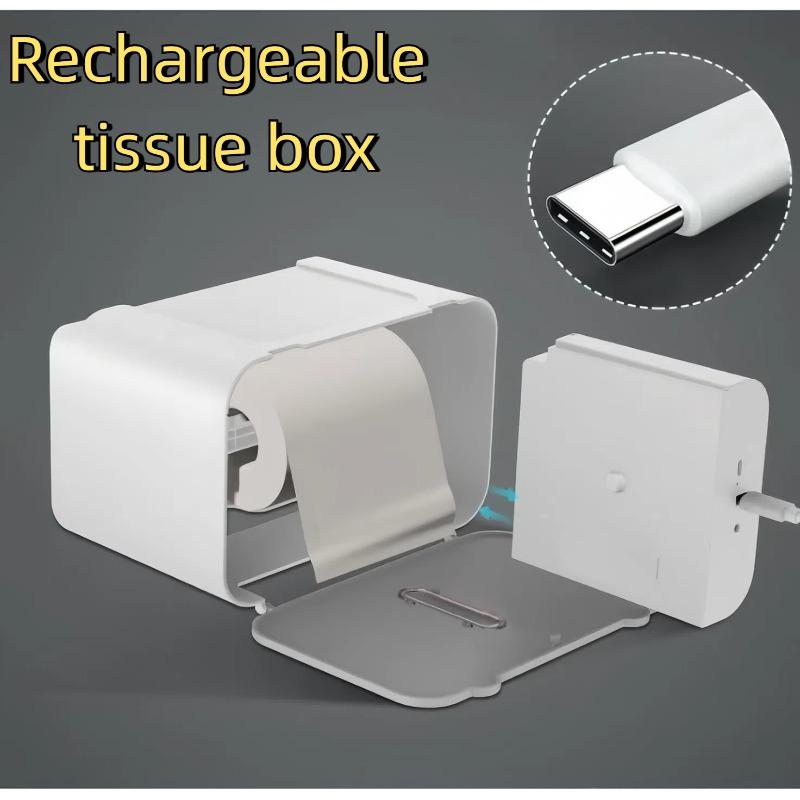 2025 New Smart Induction Toilet Paper Holder Shelf Automatic Paper Out Tissue Rack Wall-Mounted Toilet Paper Dispenser