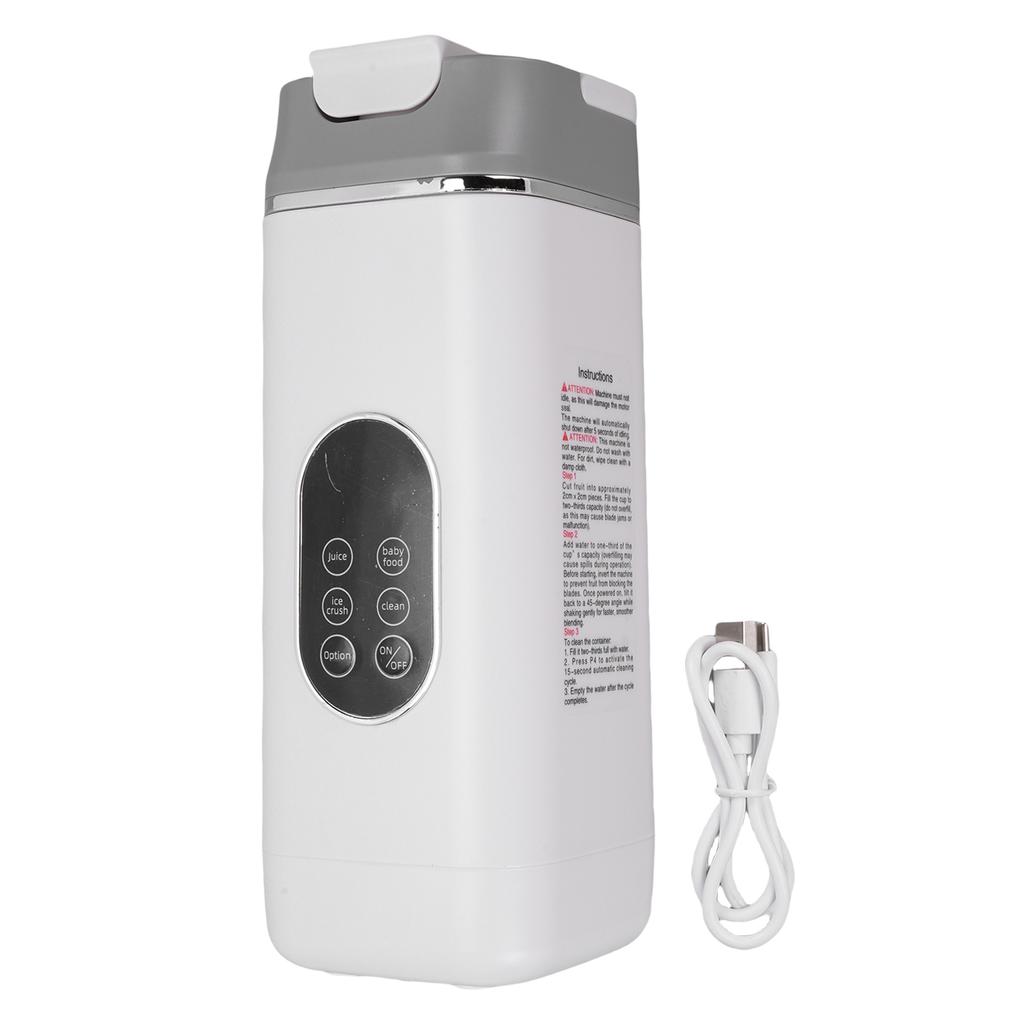 Portable Blender 12 Blade USB Charging Digital Display Smoothie Maker Travel Blender Black