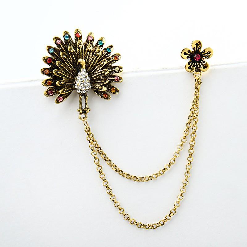 Baroque Rhinestone Pearl Corsage Necklace Brooch - Retro British Court Suit Accessory
