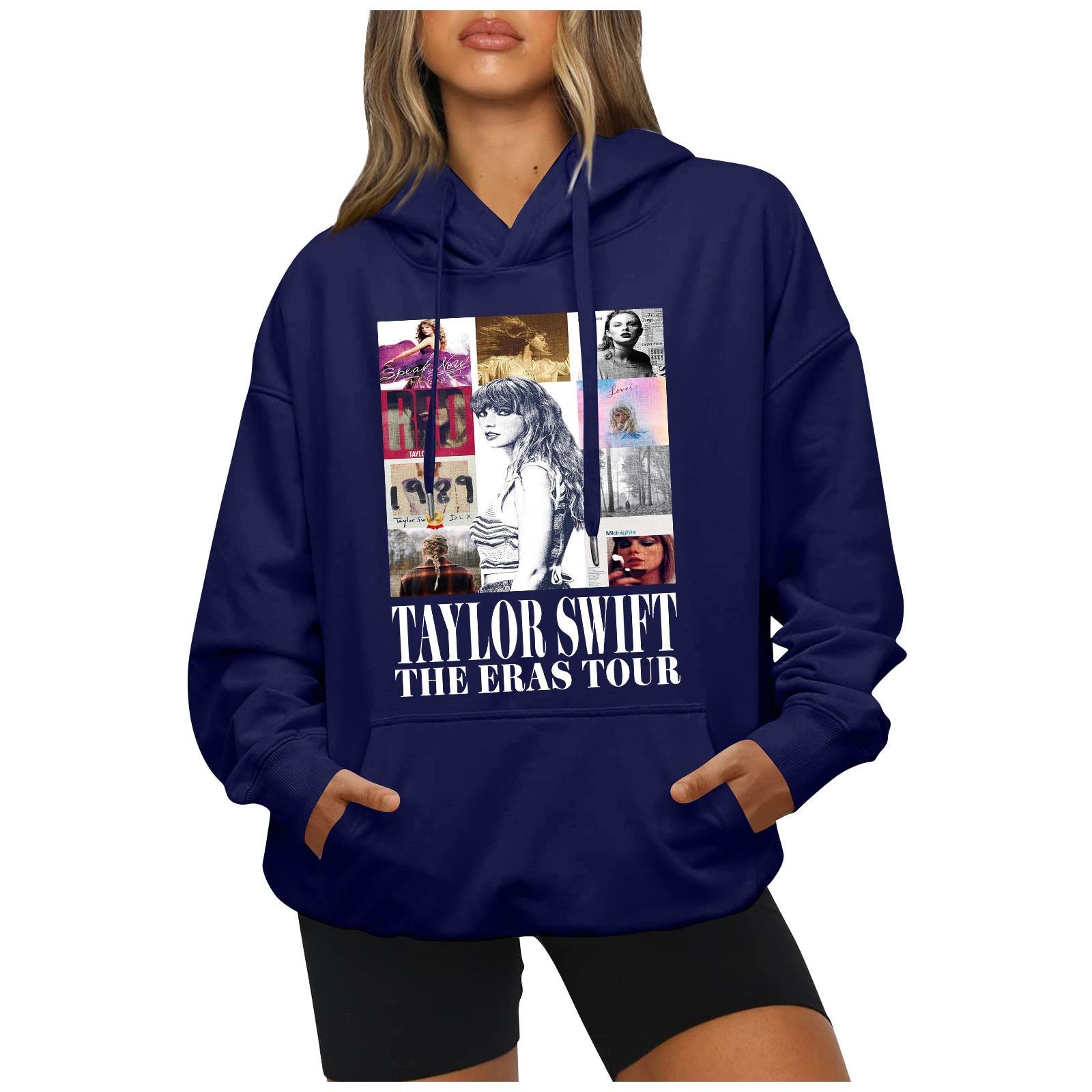 

Женская мода, свободные повседневные повседневные свободные толстовки с круглым вырезом с длинными рукавами, повседневные топы с длинными рукавами, пуловеры, свитшоты XXL тёмно-синий