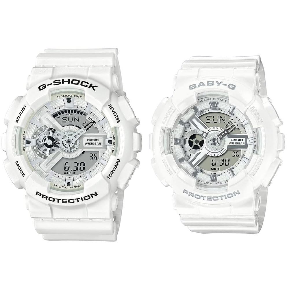 

[Casio] CASIO Waterproof Pair Watch G-SHOCK Baby-G Men s Women s Ana-Digi White GA-110MW-7ABA-110X-7A3 Watch