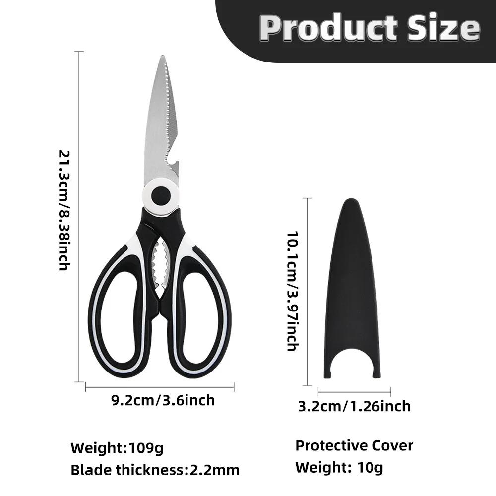 2 PCS Gadgets Scissors Multifunctional Scissors Kitchen Stainless Steel Scissors Chicken Bone Meat Fish Killing Dedicated