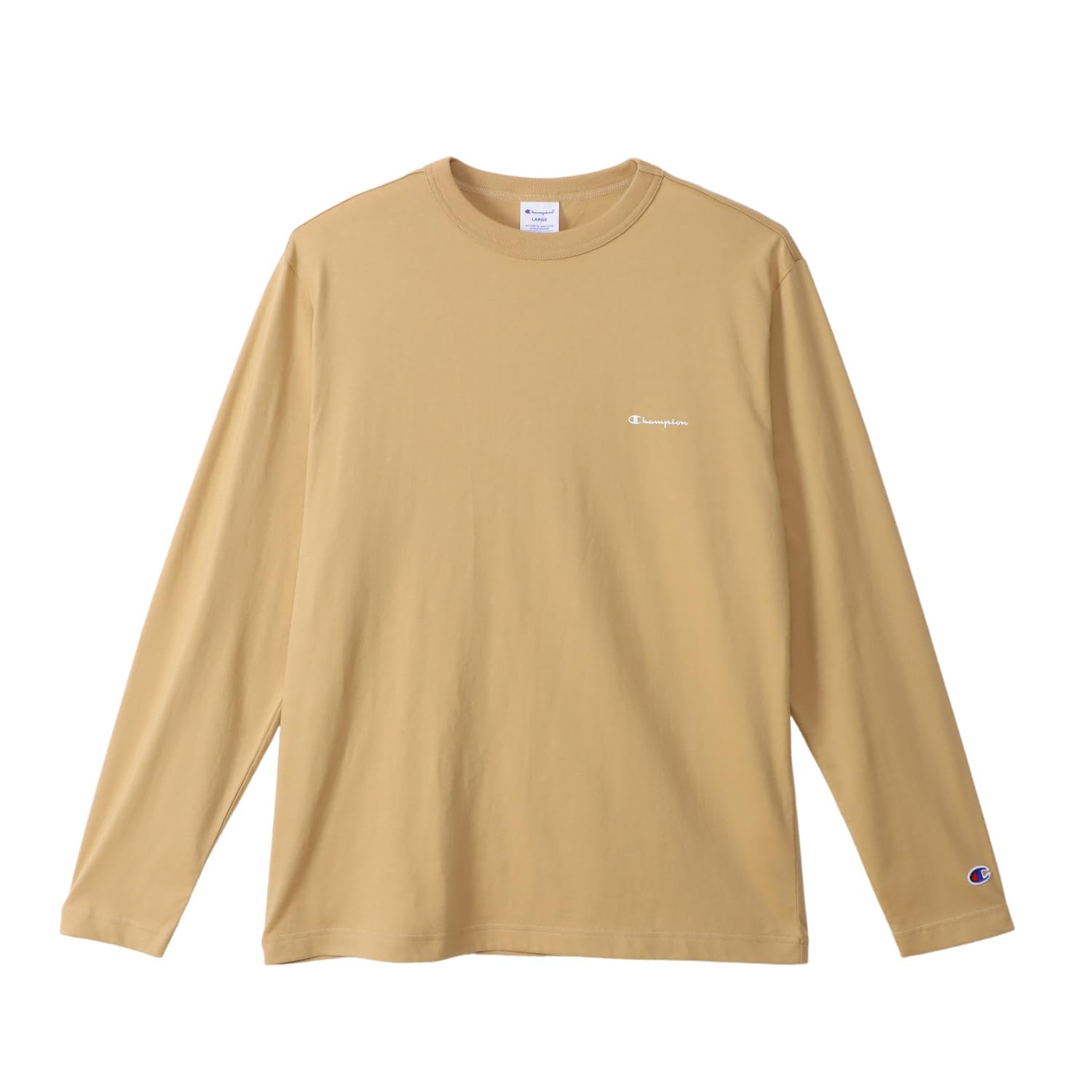 

Champion Long Sleeve Crew Script T-Shirt, Neck, 100% Cotton, Logo, C3-B407-782-L-25SS