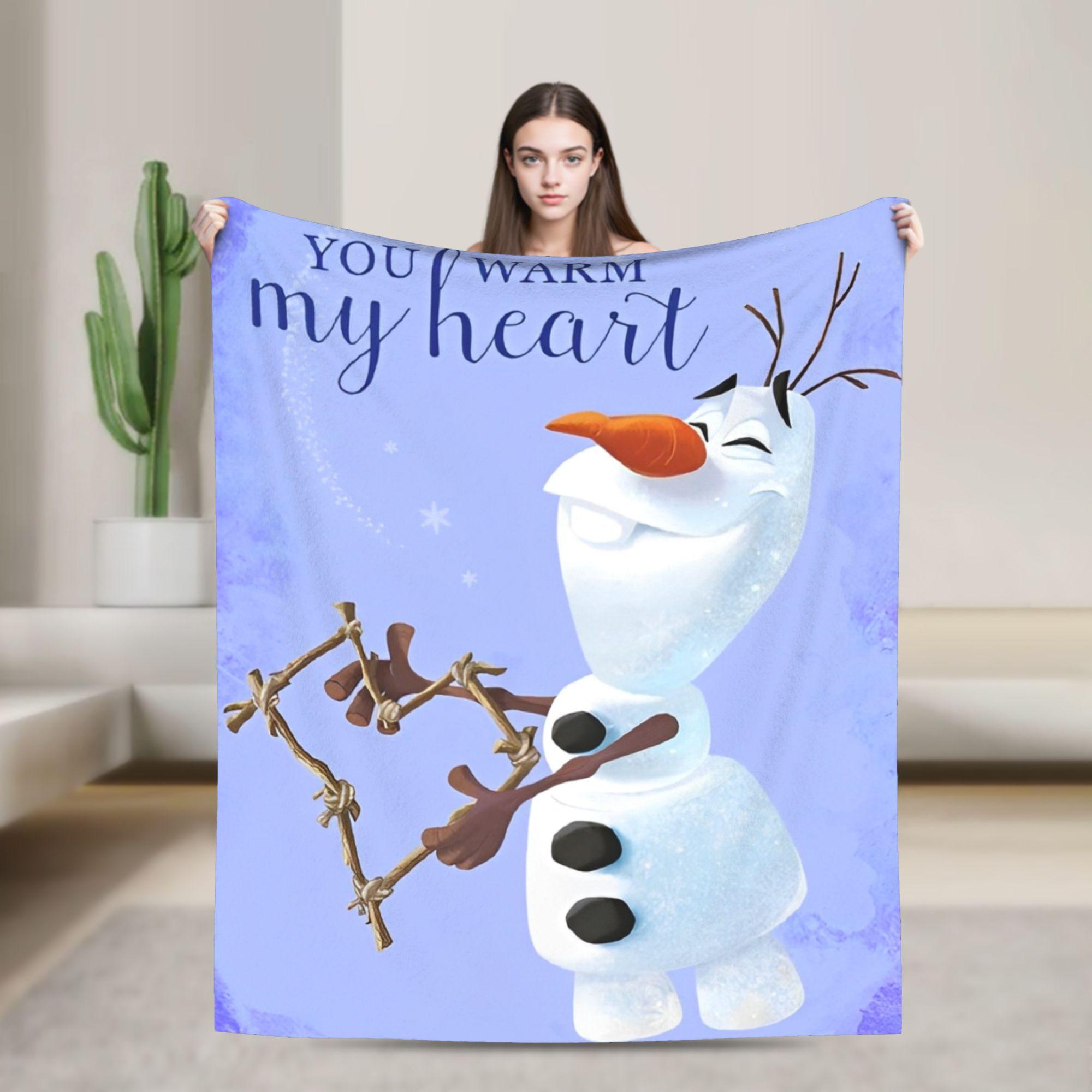

Frozen Olaf Cartoon Blanket Super Soft Novelty Plush Throw Blanket For Bedroom Airplane Travel Flannel Bedspread Bed Cover 75x90cm