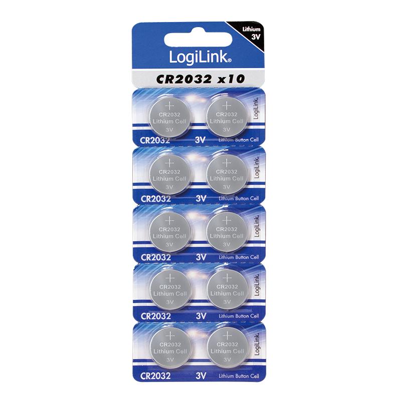 Ultra Power CR2032 Button Cell Battery, 3V, 10 pcs. Lithium Battery, Coin Batteries, Lithium-Manganese