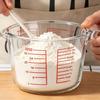 1L Glasmessbecher mit Griff Ausguss Präzise Skala Hitzebeständig Kochen Backen Flüssigkeit Mehl Pulver Messbecher Küchenhelfer