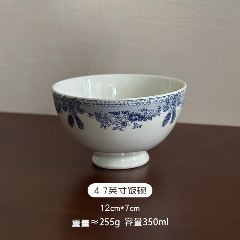 Retro Manor Ceramic Tableware Coffee Cups And Saucers Underglaze Color Ceramic Bowls And Plates Light Luxury Premium Plates Rice Bowls