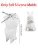 Cute Rabbit Silicone Ornament Mold 3D Easter Rabbit Scented Candle Gypsum Concrete Sitting Standing Looking Up Rabbit Craft Mold