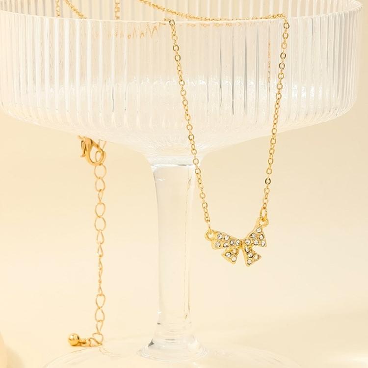 Schleifenknoten Halskette Verstellbare Hip Hop Schlüsselbeinkette Schleifenanhänger Schlüsselbeinkette