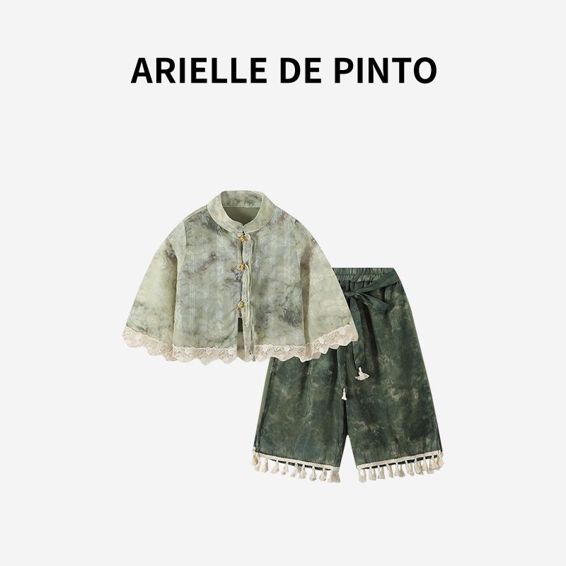 French Arielle De Pinto Girls  Autumn Outfit Set, Autumn Style Chinese Style Children s Two-Piece Hanfu Children s Clothing Trendy National Style Suit 150