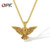 Vintage Hip-Hop Double-Headed Eagle Pendant Necklace Men Punk Titanium Steel Jewelry