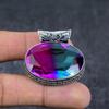 Pendente in Argento Sterling 925 Fatto a Mano con Tormalina Bicolore 1.50" J1R24