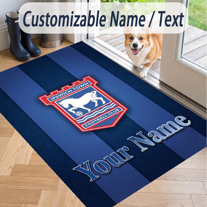 Custom Text Printed Rug Ipswich Town Non Slip Floor Carpet For Home Room Decor