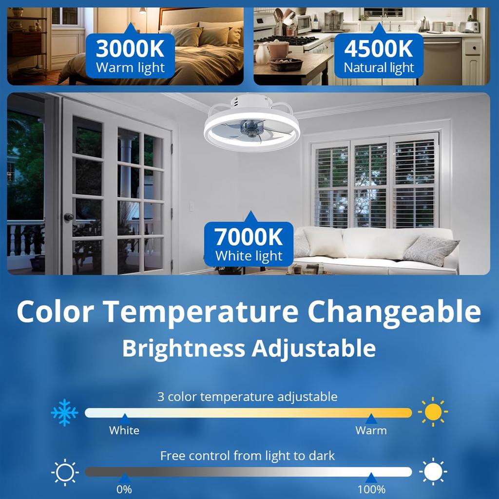 Modern Ceiling Fan With Light Room Decoration Ceiling LED Light Fan with Remote Electric Fan with LED Lamp for Home Room Bedroom