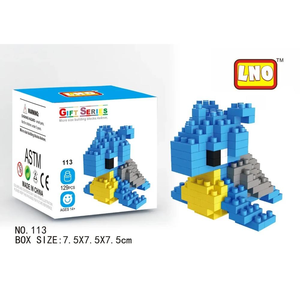 Kawaii LNO Pokemon Micro Building Blocks Snorlax Blastoise Gengar Charmander Bulbasaur Pikachu Mini Brick Figures For Kids Toys