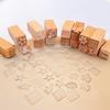 16-Piece Solid Wood & Ceramic Sculpture Tool Set: Mooncake Texture Mold Stamps - Creative Shapes