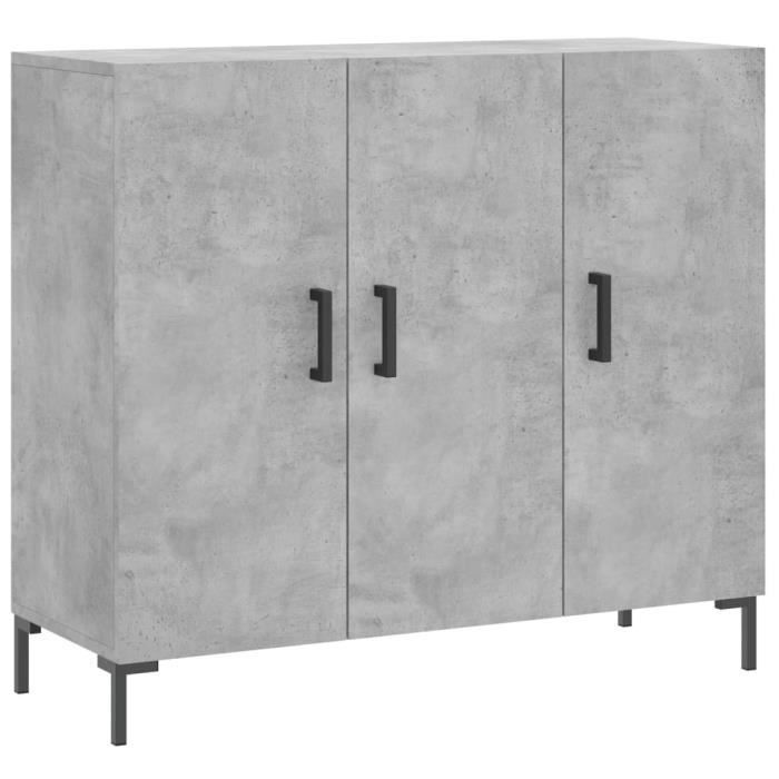 VidaXL Buffet gris béton 90x34x80 cm bois d'ingénierie 828112