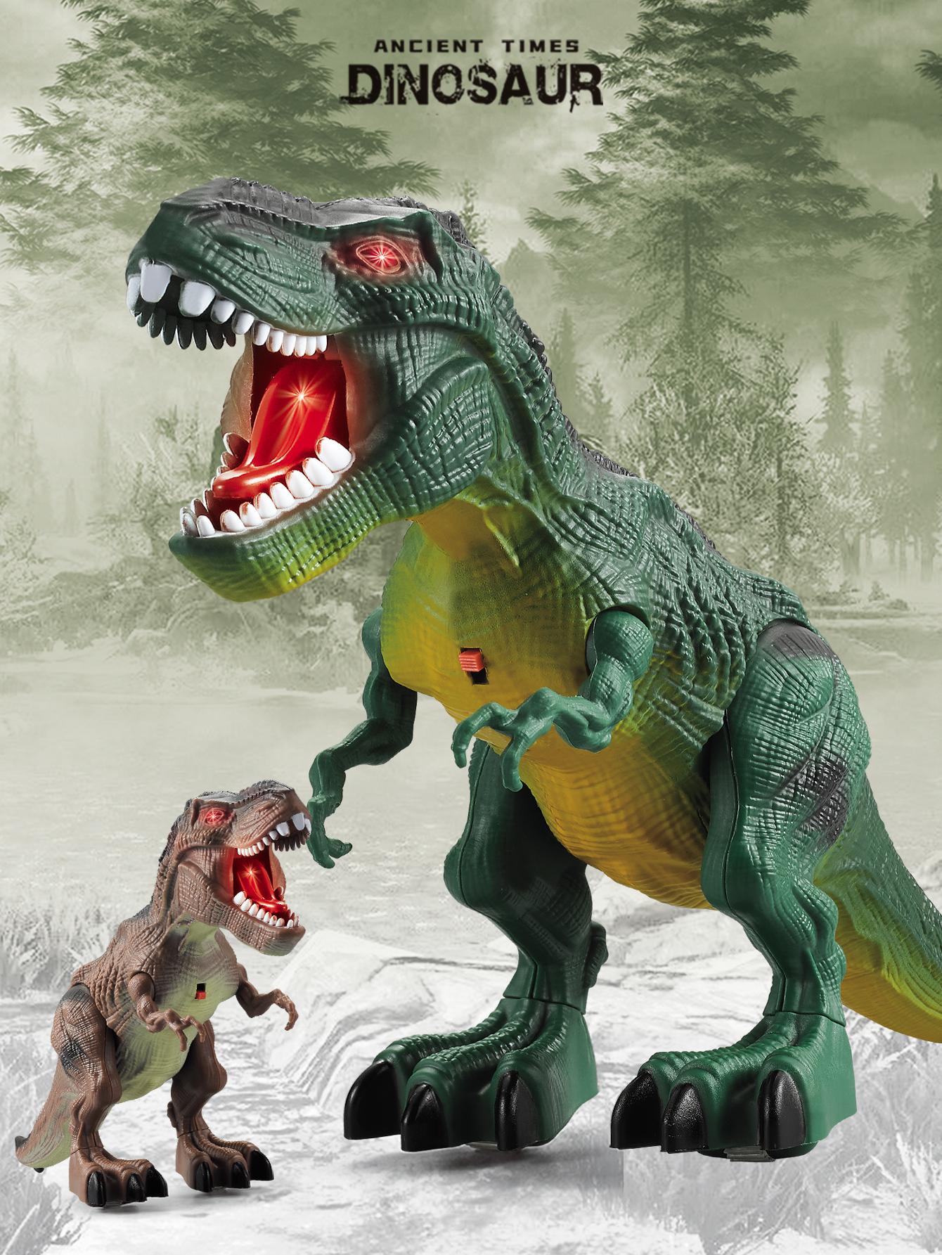 Dinosaur Toys for Kids 3+, Electric Audiovisual Dinosaur Model Electronic Walking Robot Dinosaur Toy Not Include Battery зелёный