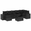 VidaXL Salon de jardin 8 pcs avec coussins noir résine tressée 3269315