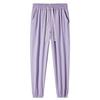 Ice Silk Summer Joggers with Zipper Pockets - Stylish, Casual & High Elasticity 