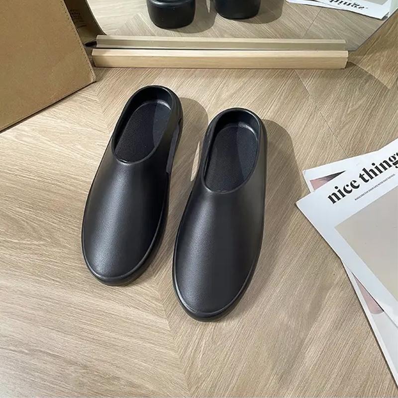 

Летние мужские уличные тапочки Мягкая подошва Нескользящие шлепанцы Домашние комнатные плоские тапочки Модные пляжные шлепанцы Сандалии Мужская обувь 44-45 чёрный