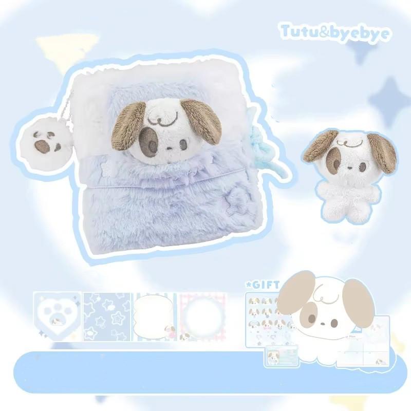 

Мультяшный дневник для девочек, блокнот, милый, красивый, плюшевый, с собачкой, с подвесными наклейками, блокнот, подарочный набор канцелярских принадлежностей для студентов