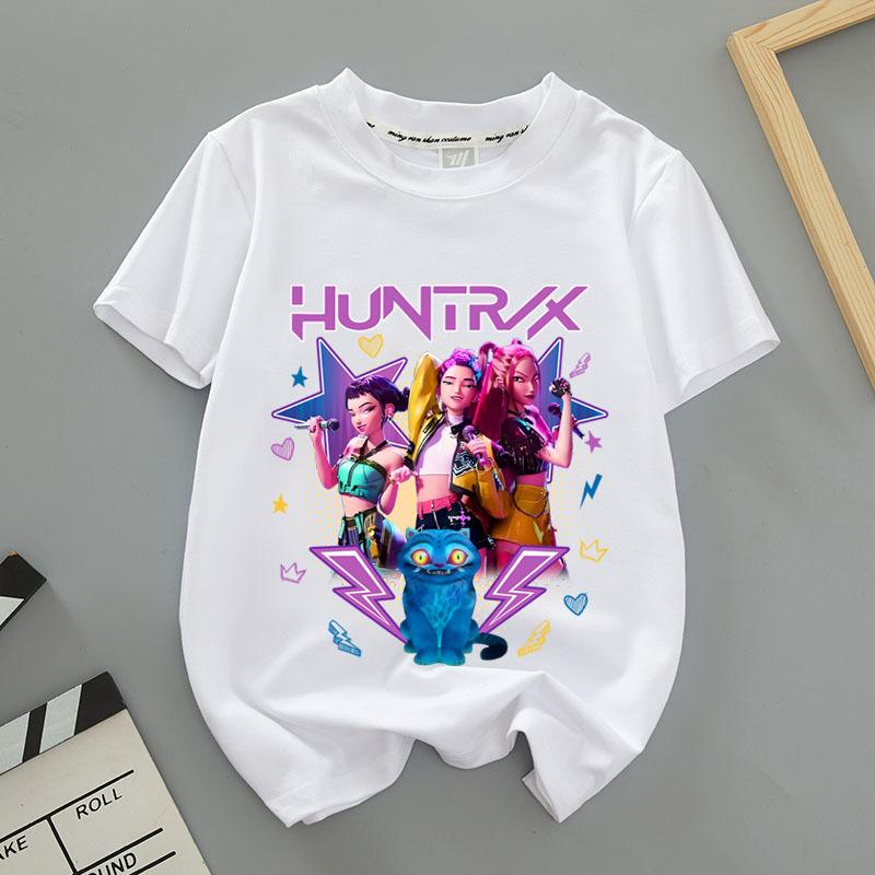 Kpop Lovci démonů Dětské oblečení Tričko s krátkým rukávem Kpop Lovci démonů Tygří Harajuku Tričko pro chlapce dívky Dárek