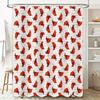 Red Cardinal Bird Shower Curtain Forest Animal Pattern Waterproof Bathroom Decor Home