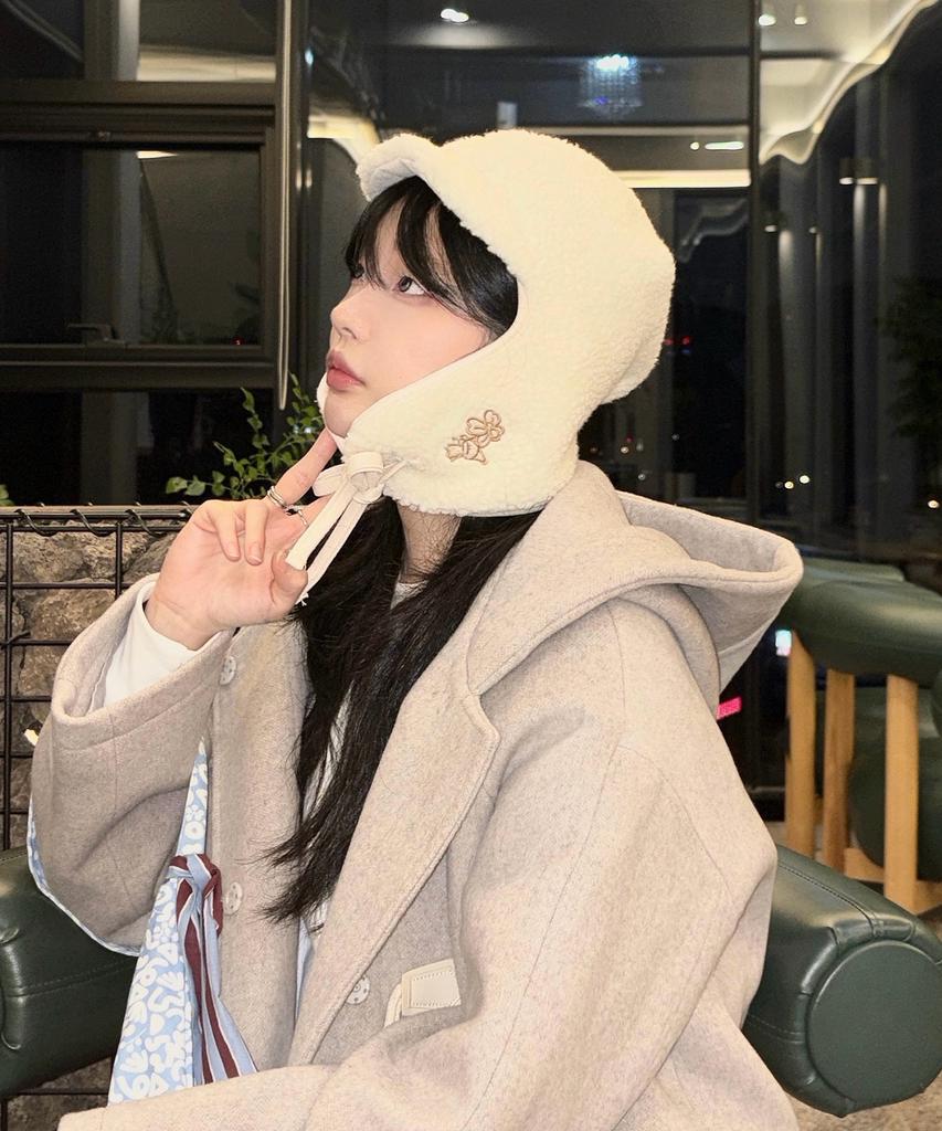 CPGN STUDIO Holy Trooper Wool Earflap Cream