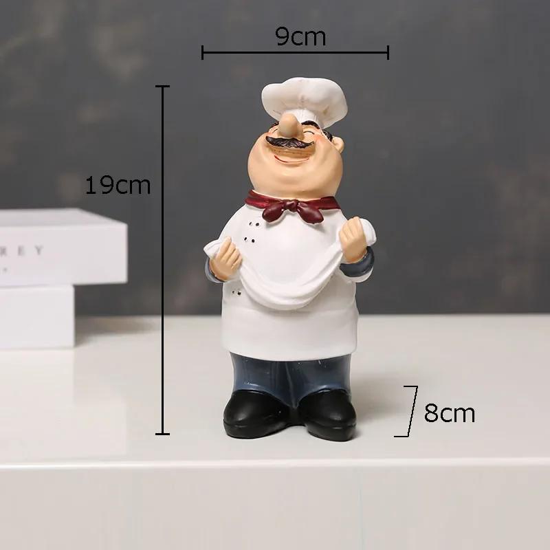 Chefes Barbudos Figuras Creativas Estatua Decoración de Escritorio Personaje Chef Profesional Escultura de Resina Adornos Decoración Moderna para el Hogar