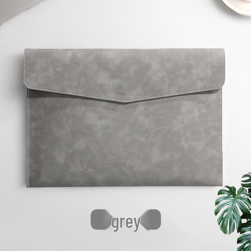 Thickened Waterproof A4 Leather File Folder with Snap Button & Customizable Logo